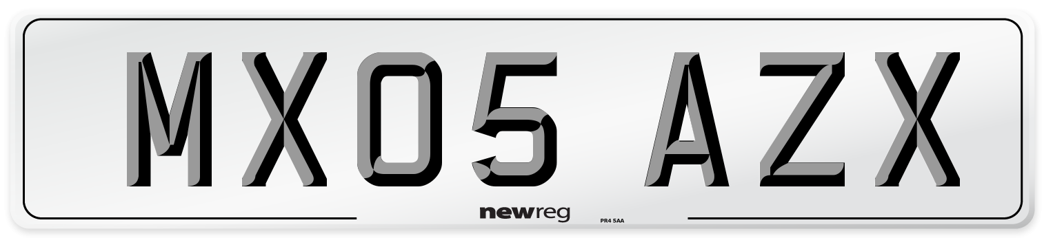 MX05 AZX Number Plate from New Reg